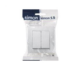 Doble Conmutador Blanco Simon 15